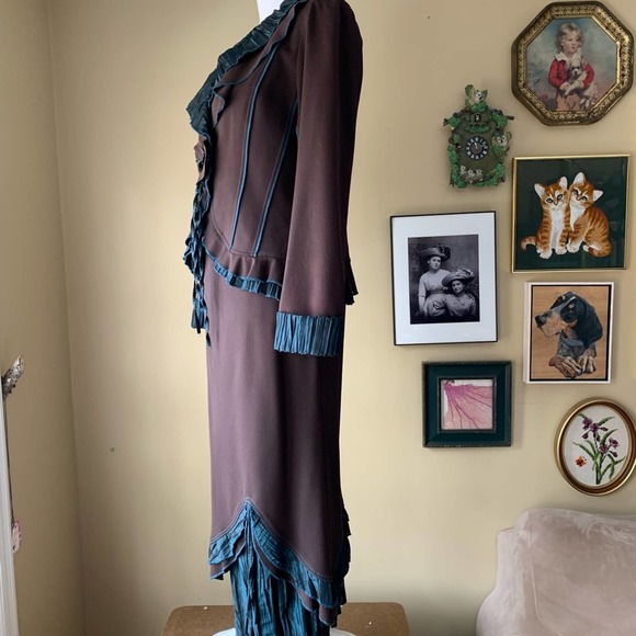 VEX 50's Peplum Blazer Layered Skirt Suit Set size 8 Victorian Steampunk - Picture 9 of 16